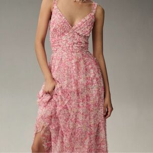 NWT Mac Duggal Floral Pink Midi Dress 6